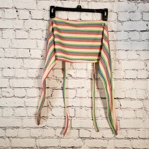 Target Pride 2023 Machine Knit Rainbow Halter Top Size M NWT